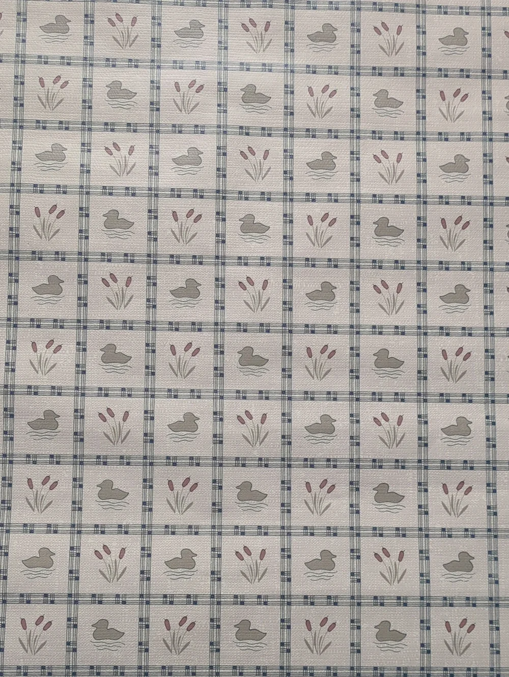 Vintage Duck & Cattail Wallpaper Remnant 21
